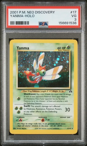2001 Pokemon Neo Discovery #17 Yanma-Holo PSA 3