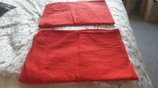 2 x red cotton pillowcases - used