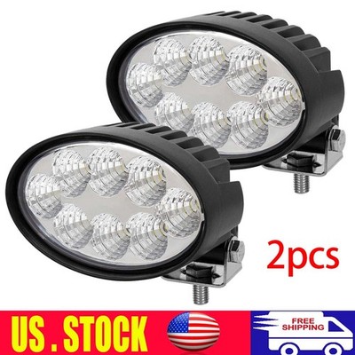 2x 40W Oval Cap LED Work Lights For Case IH John Deere Tractor 6000 7000 8000