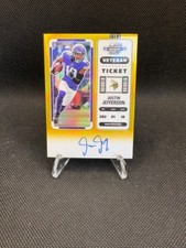 2022 Panini Contenders Optic Justin Jefferson Veteran Ticket Gold Auto /10