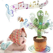 Dancing Cactus Repeat Talk Sing Glow Interactive Plush Toy for Kids