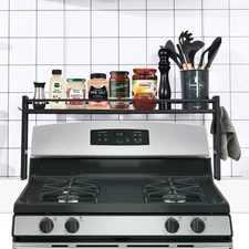 upgrade Stove Top Shelf，Over the Stove Spice Shelf for KitchenSpice Rack Shel...
