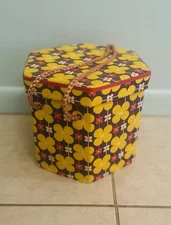 Vintage MCM Singer Sewing Box With Lid Floral Print Pattern With Tray