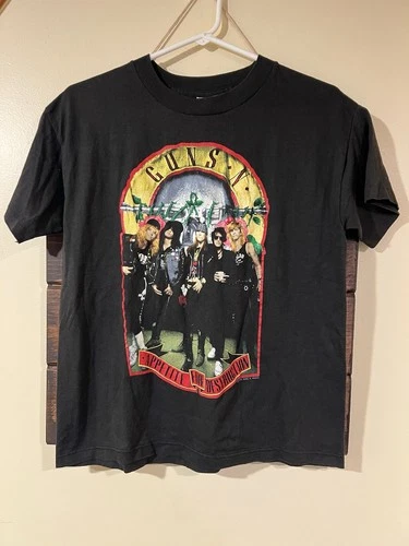 Guns N Roses Tour Merch Welcome To The Jungle S 1980s vintage concert t-shirt, vintage, size M, single stitch, B+ condition