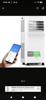 Comfee mobile Klimaanlage 3 in 1 7000 BTU weiß mit App Steuerung