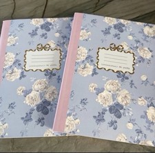LoveShackFancy x Yoobi A5 Set of 2 Floral Notebooks Blue/Pink/White