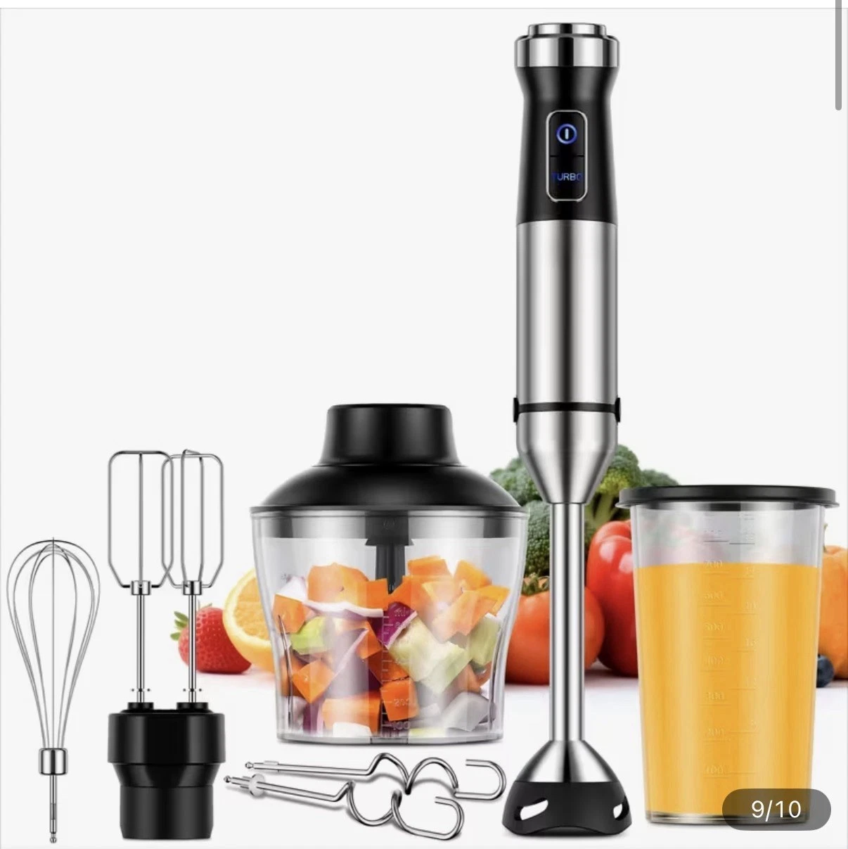 5 in 1 Stainless Steel Immersion Hand Blender / Whisk, Frother, Chopper
Opens in a new window or tab