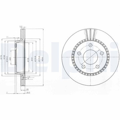 2x DELPHI Bremsscheibe Bremsscheiben Satz Bremsen Hinten BG2519