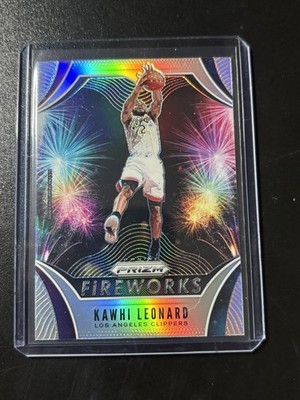2019-20 Panini Prizm - Fireworks Kawhi Leonard #8 Silver Prizm
