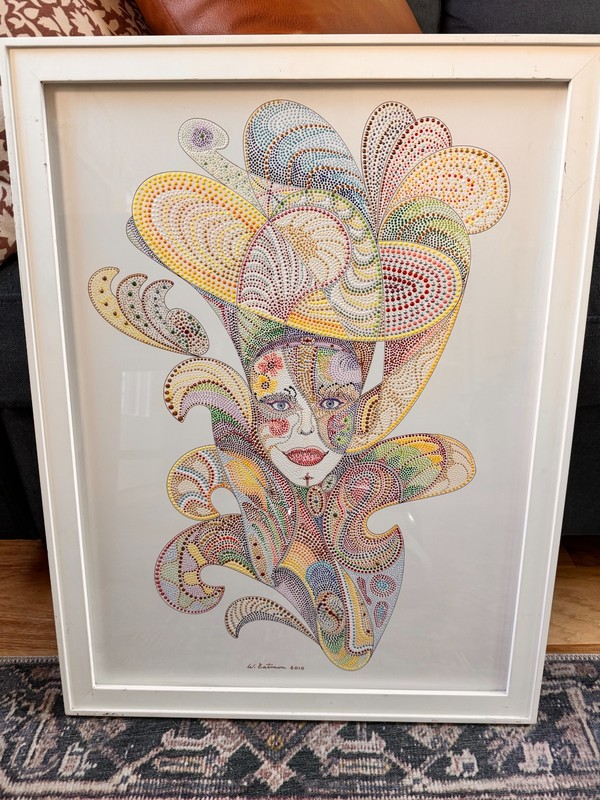 William Eatmon Original Framed Art, 18"x24", Pointillism, Official title unknown