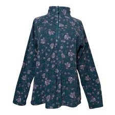 Eddie Bauer Nordic Fleece Quarter Zip Pullover Floral Hiking Layering Size M