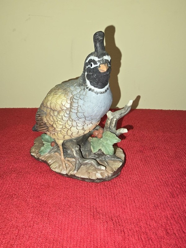 Porcelain Quail Figurine Hand Painted Collectible Sculpture Home  Interior Decor