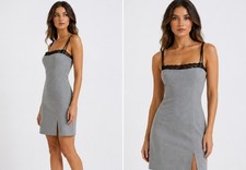 ASTR the Label Thin Strap Lace Detail Mini Dress Side Zip Closure Women’s Size S