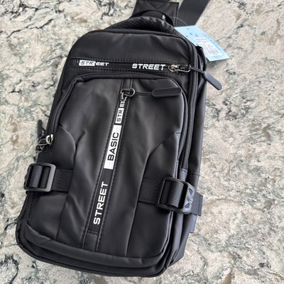 Unisex Anti-Theft Black Crossbody Or Backpack Travel Bag