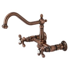 Kingston Brass KS124.AX Heritage 1.8 GPM Widespread Bridge - Copper