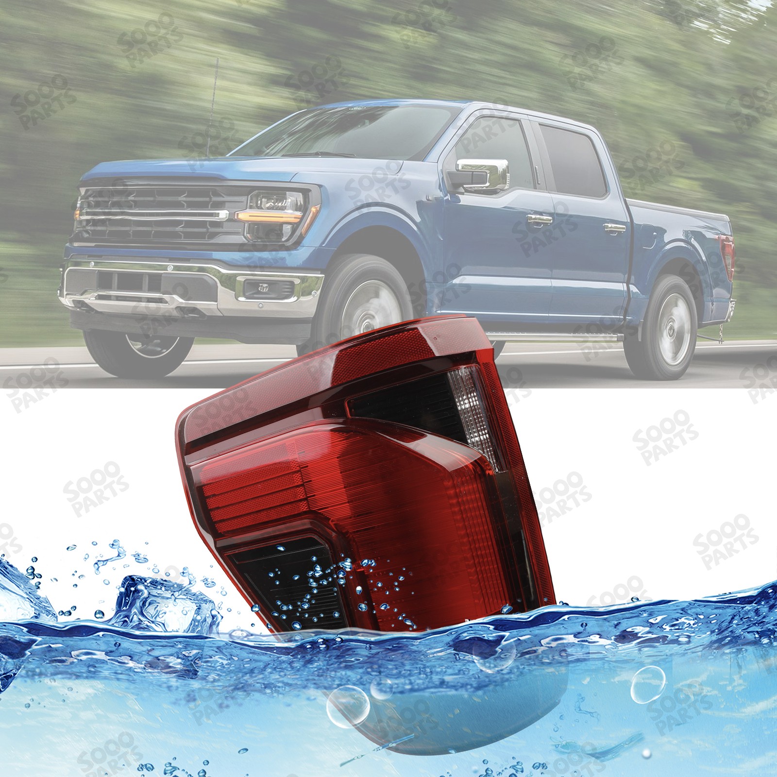 Left Driver Side Halogen OE Style Tail Light For 2024-2025 Ford F-150 XL XLT