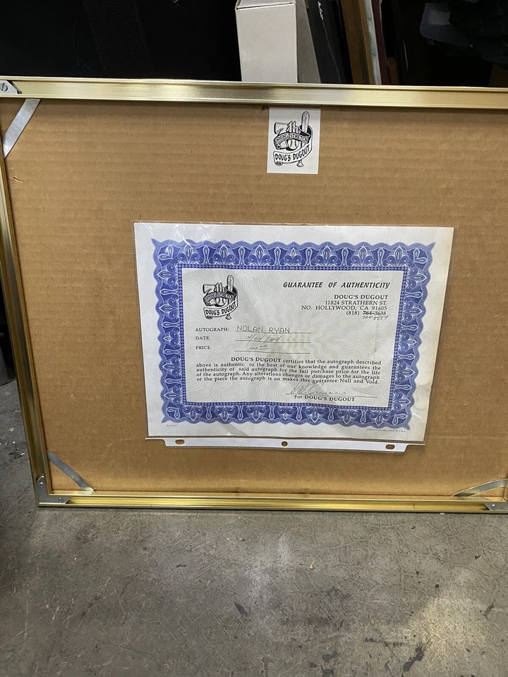 “ Nolan Ryan “Autograph Signed With Certificate Of Authenticity. Rare Vintage - Image 3 of 4