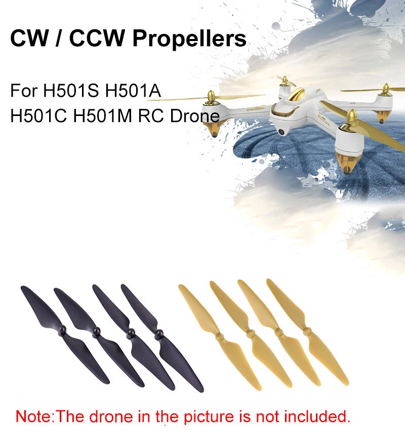 Hélices Hubsan H501S 8 piezas CW / CCW H501A H501C H501M RC Drone Blade Foto 4 de 4