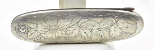 Antique Sterling Silver Art Nouveau Leaves & Vines folding pocket Comb Women - Picture 1 of 5