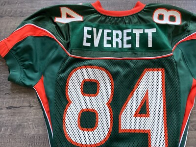 Authentic Game Worn Miami Hurricanes Kevin Everett Football Green