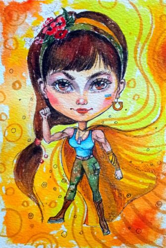 Ukrainian Woman: Contemporary Portrait of a Slavic Girl in Cartoon Style - Picture 1 of 7