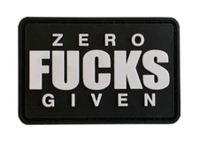 Miltacusa Zero Fcks Given Tactical Patch [PVC Rubber-3.0 X 2.0 -FB7]