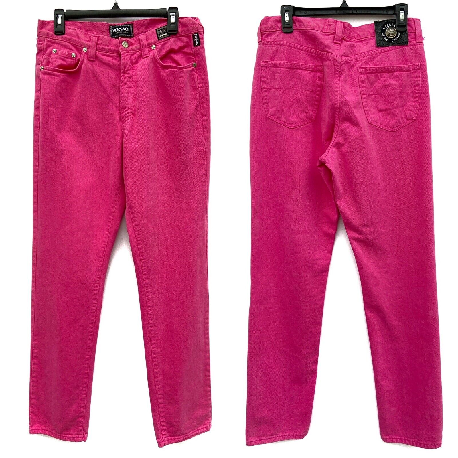 Vintage 90s Versace Jeans Couture Bubblegum Pink … - image 1