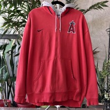 Vintage Nike Team Anaheim Angels Baseball MLB Zip Up Jacket Hoodie