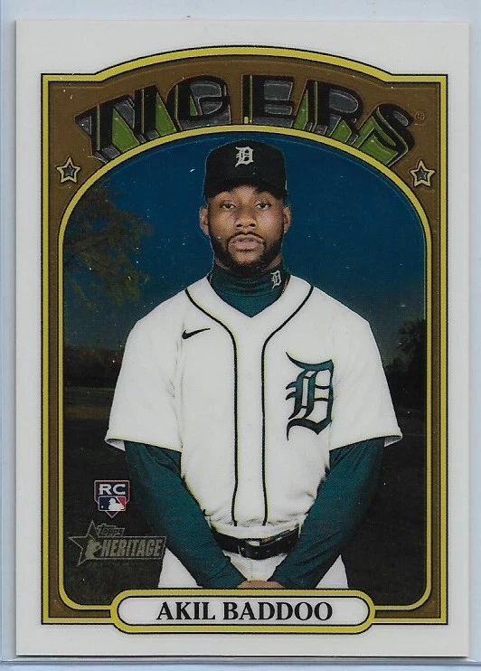 2021 Topps Heritage High Number Akil Baddoo Chrome Rookie #'d /999 Tigers RC