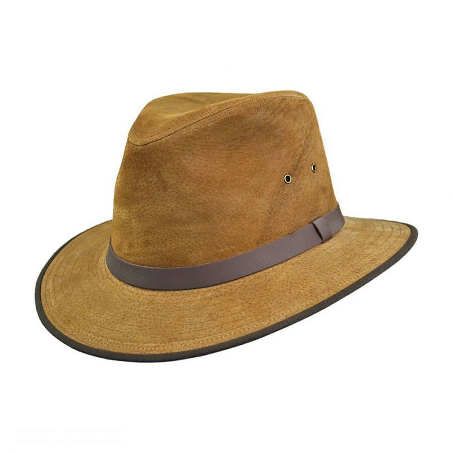Jaxon Hats Nubuck Leather Safari Fedora Hat | eBay