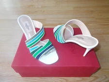  $895 Valentino Garavani 85 Multicolor Mule Sandals Heels Suede 36.5 US 6.5 NIB