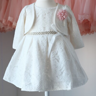 2tlg. Taufkleid Mädchenkleid Festkleid Blumenmädchen BM20