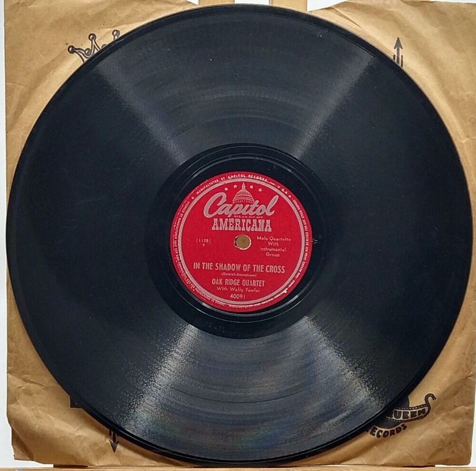 Oak Ridge Quartet In the Shadow of the Cross/Shadow of The Cross 78 RPM 40091 - Image 2 of 3