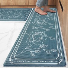 Kitchen Floor Mat Set of 2 Cushioned Anti Fatigue Kitchen Mat 17"x47" 17"x29"...