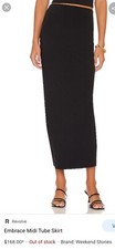  168 Revolve Weekend Stories Womens Small Embrace Midi Tube Skirt Back Slit New