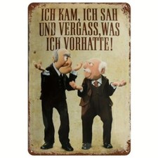 Blechschild Ich kam sah und vergaß 20x30cm R...