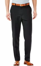  Haggar Mens Cool 18 Pro Classic Fit Flat Front Pants 34x34 Navy New