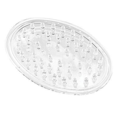 Interdesign, Seifensparer Seifenschale, klar zweiseitig oval geformt mit Drainagebeule