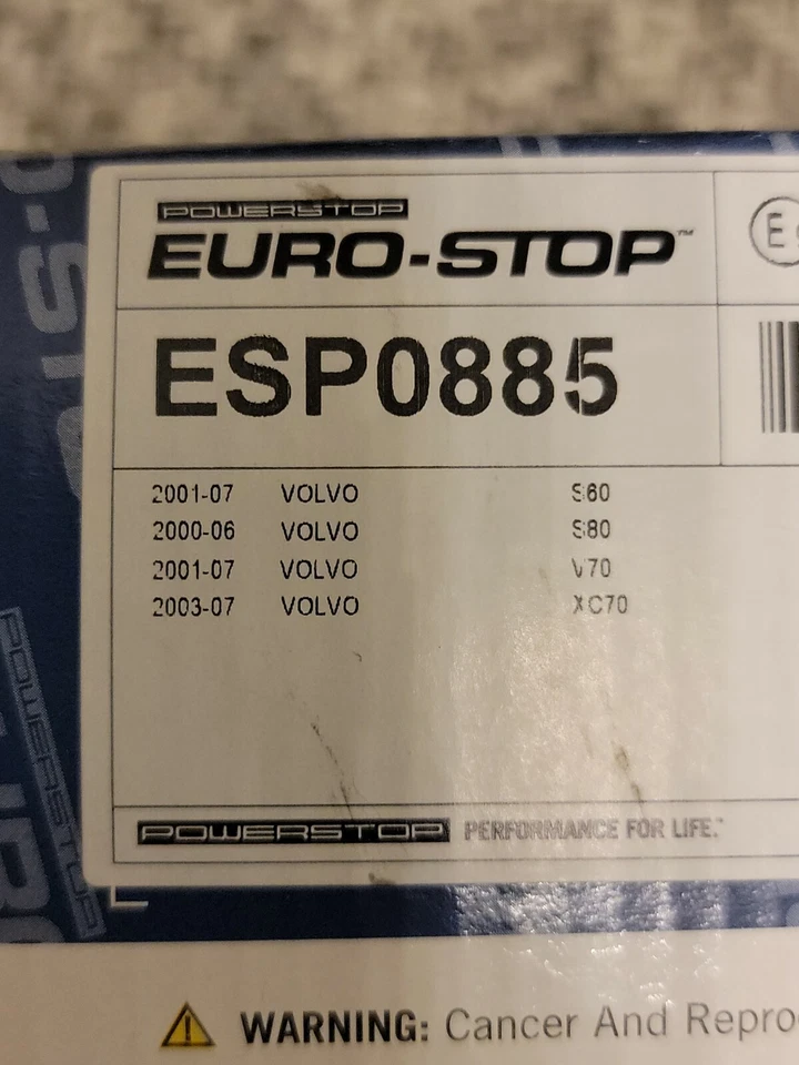 Pastillas de freno de disco delanteras semimetálicas Power Stop Euro-Stop Volvo S60, S80, V70, XC70 Foto 2 de 3