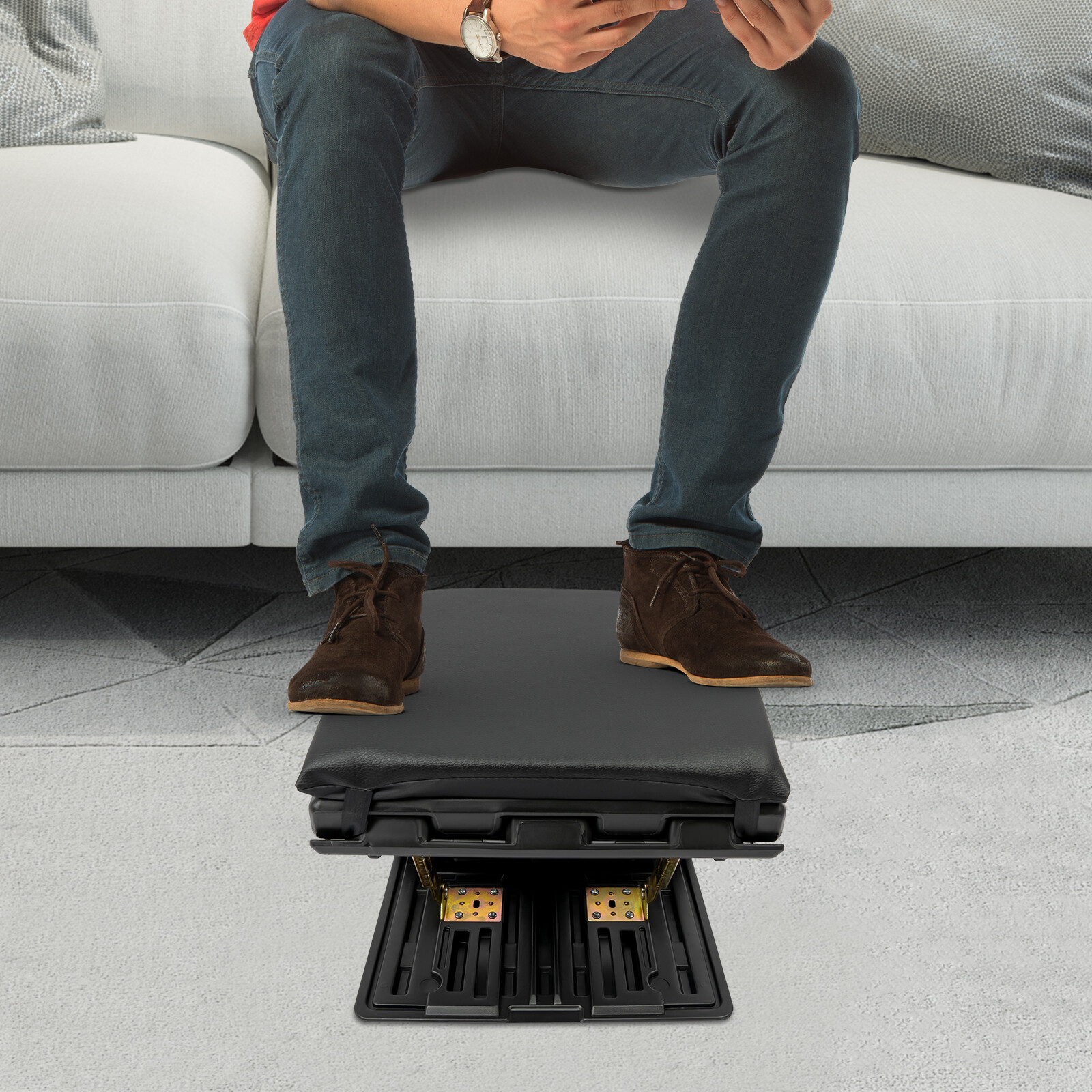 Foot Rest Stool Ergonomic Adjustable Height Under Desk Car Portable Footstool