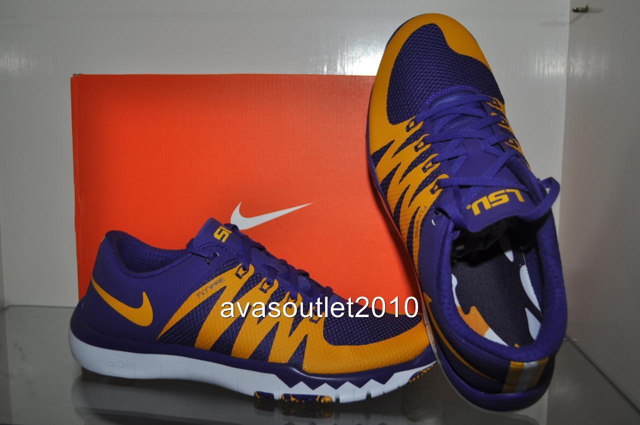Lsu Tigers Nike Free Trainer 5 0 V6 Amp Training Shoes Purple 500 Nib Ebay