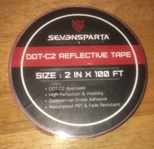 Seven Sparta DOT-C2 Red White Premium Quality Reflective Safety Tape 2" x 100'