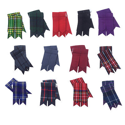 CC Rob Roy Tartan Kilt Flashes with Heavy Buckle/Scottish Kilt Hose Sock Flashes