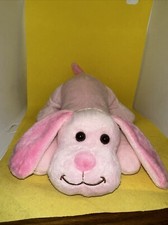 Toys R Us 2014 Pink  White Puppy Dog Plush 10" Stuffed Animal Floppy Ears Toys