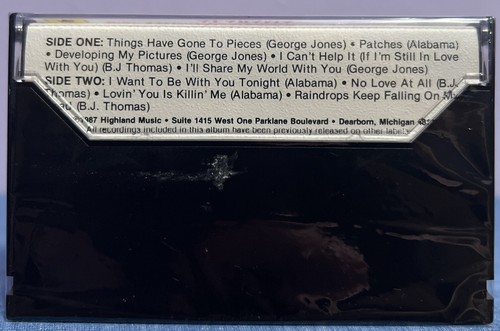 Alabama - B.J. Thomas - George Jones 1987 Cassette Tape Sealed Country Folk - Picture 3 of 3