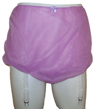 3 LAYER Orchd SHEER NYLON Granny Panty GARTER Sleeve GLITTER RUFFLE 34-46  