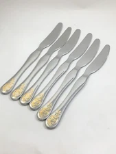 Toner 18/10 Stainless Silverware 6 Dinner Knives 8 1/2" Flatware 