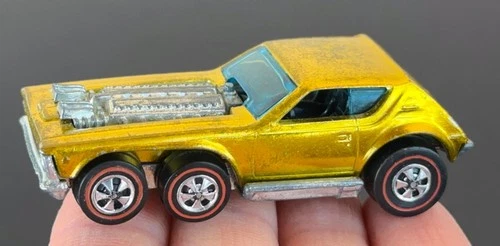 Vintage Hot Wheels Redline 1972 SHOCKING True YELLOW Open Fire - GLEAMER! NM+