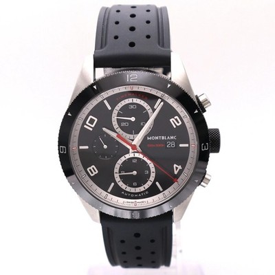 MontBlanc TimeWalker 43mm Steel Black Dial Mens Chronograph Watch 116096