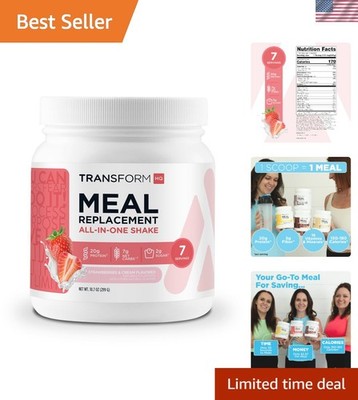 Delicious Gluten-Free Meal Replacement Shake - Strawberries & Cream, 7 Servings